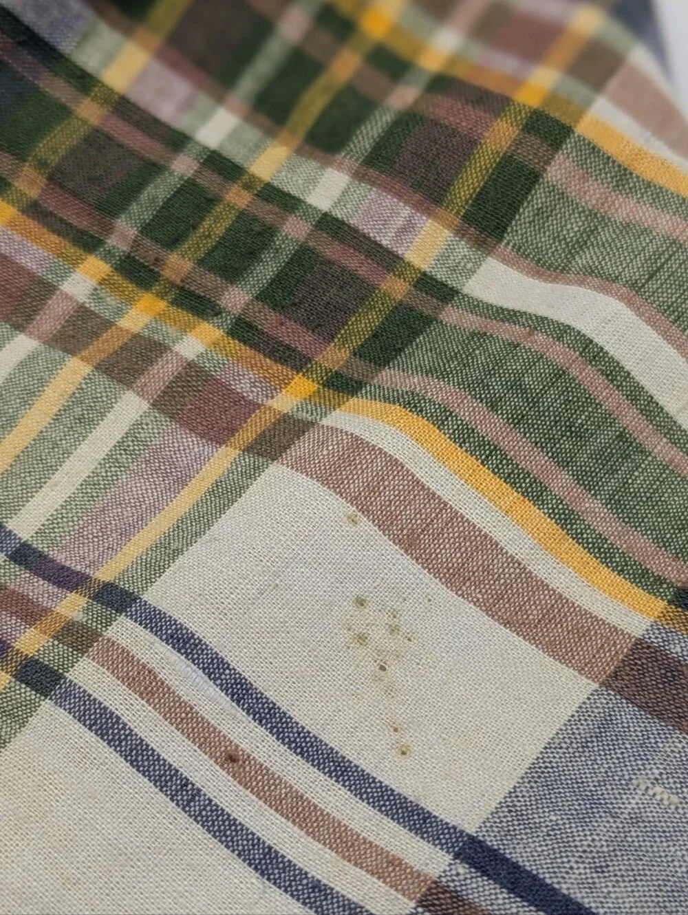 Vintage Van Boven Blue Brown Green Plaid Cotton Tie